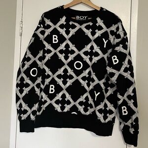 Rare Boy London Black Graphic Logo Crewneck Sweater 100% cotton